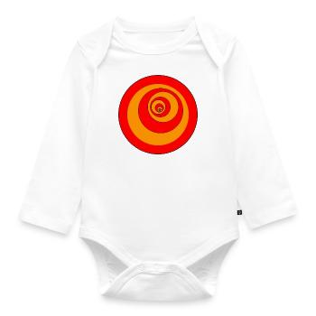 circular motif - Organic Longsleeve Baby Bodysuit - white - Front
