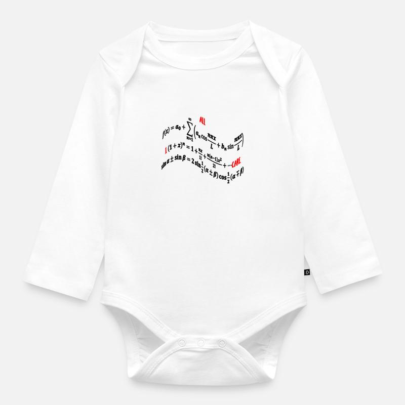 Math formulas - Organic Longsleeve Baby Bodysuit - white