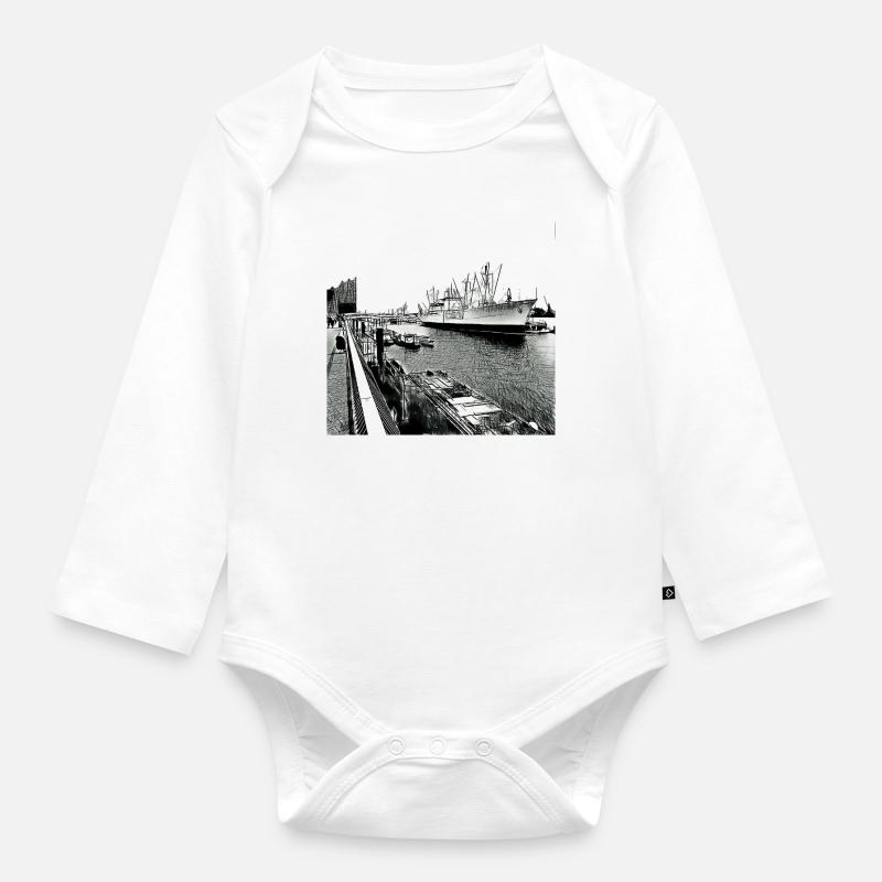 Cap San Diego et l'Elphi - Body Bébé bio manches longues - blanc