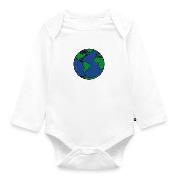 Planet Erde - Baby Bio-Langarm-Body - Weiß - Vorne