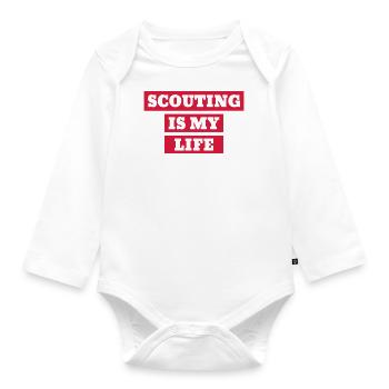 scout / scouting / scoutisme / guide - Body Bébé bio manches longues - blanc - Devant