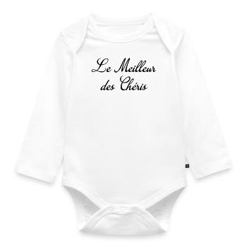 Amour / Love / Mariage / Chérie / Chéri / Valentin - Organic Longsleeve Baby Bodysuit - white - Front