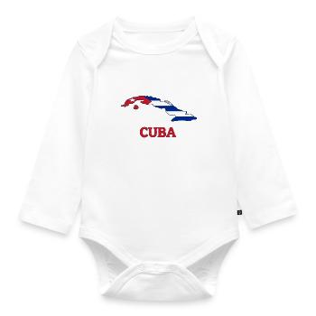 Cuba - Organic Longsleeve Baby Bodysuit - white - Front