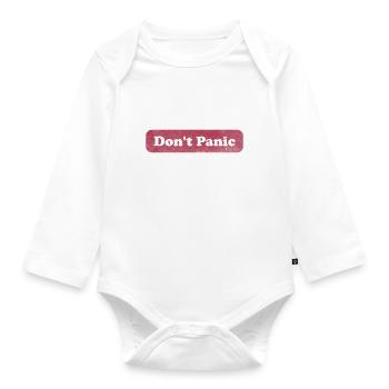 Don't Panic - Hitchhiker - Baby Bio-Langarm-Body - Weiß - Vorne