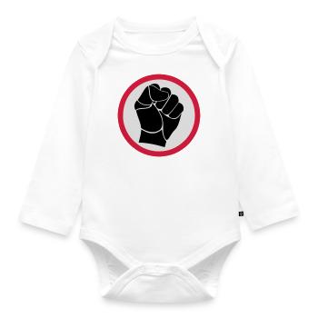 Fist - Poing - Body Bébé bio manches longues - blanc - Devant