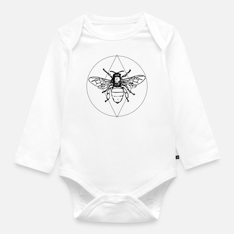 abeille - Body Bébé bio manches longues - blanc