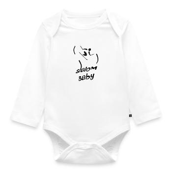 Slalom Baby - Baby Bio-Langarm-Body - Weiß - Vorne