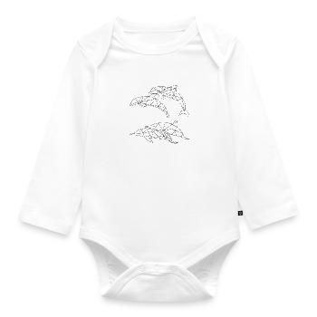 Dauphin mammifère mer récif de corail plongée en apnée - Body Bébé bio manches longues - blanc - Devant