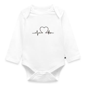 ECG de fréquence cardiaque - Body Bébé bio manches longues - blanc - Devant