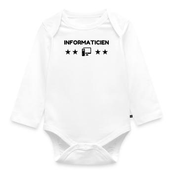 Computer / Informatiker / Aussenseiter / Ingenieur - Baby Bio-Langarm-Body - Weiß - Vorne