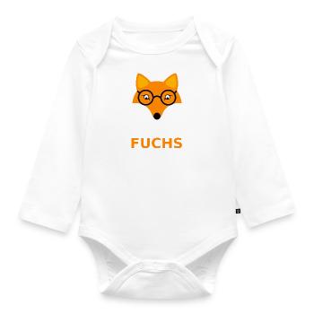 Schlauer Fuchs - Baby Bio-Langarm-Body - Weiß - Vorne