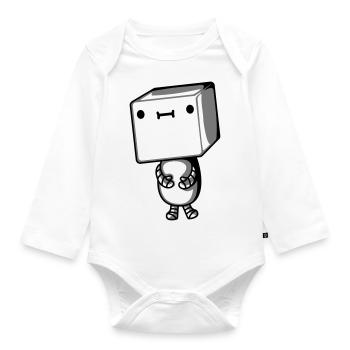 Mignon petit robot - Body Bébé bio manches longues - blanc - Devant