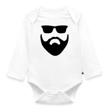 Hipster - Baby Bio-Langarm-Body - Weiß - Vorne