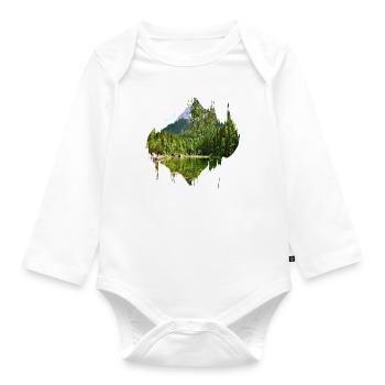 Tache de couleur éclaboussure paysage naturel - Body Bébé bio manches longues - blanc - Devant