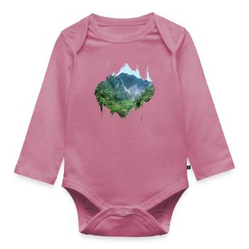 Regenwald Urwald Amazonas Farbfleck Geschenk - Baby Bio-Langarm-Body - Mauve - Vorne