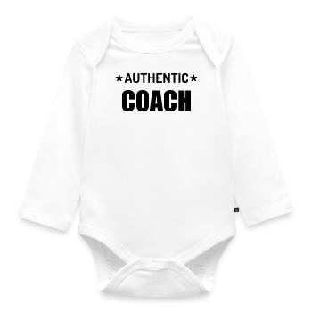 Coach / Coaching / Trainer / Sport - Baby Bio-Langarm-Body - Weiß - Vorne