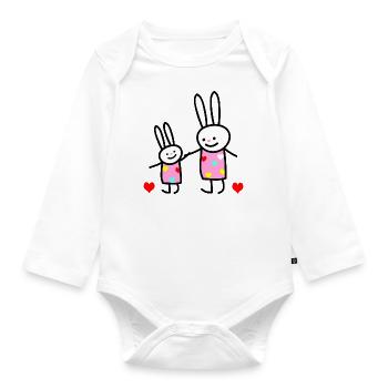 Hasenkinder - Baby Bio-Langarm-Body - Weiß - Vorne