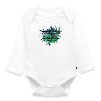 Code binaire - Body Bébé bio manches longues - blanc - Devant