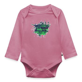 Binary - Organic Longsleeve Baby Bodysuit - mauve - Front