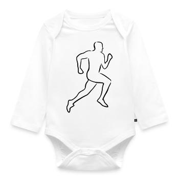 Läufer, Laufen - Baby Bio-Langarm-Body - Weiß - Vorne