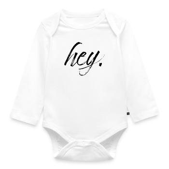 hey black - Baby Bio-Langarm-Body - Weiß - Vorne