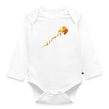 Dartpfeil Dartshirt Dartoutfit Dartmeisterschaft - Baby Bio-Langarm-Body - Weiß - Vorne