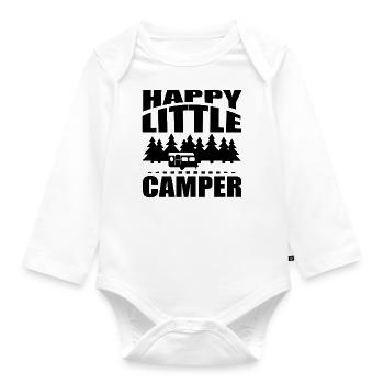 Happy little Camper - Baby Bio-Langarm-Body - Weiß - Vorne