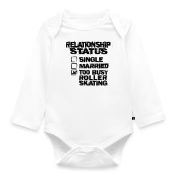 status roller skating - Baby Bio-Langarm-Body - Weiß - Vorne