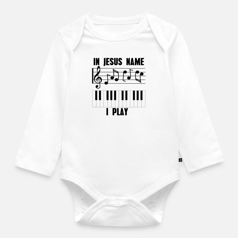 Piano - Body Bébé bio manches longues - blanc
