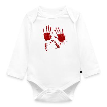 Hand blood - Organic Longsleeve Baby Bodysuit - white - Front