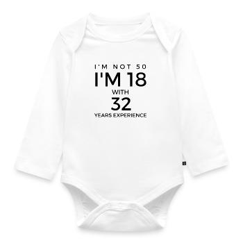 50th birthday - saying for 50th birthday - Organic Longsleeve Baby Bodysuit - white - Front