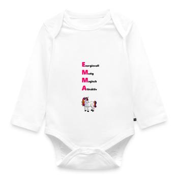 Emma - Baby Bio-Langarm-Body - Weiß - Vorne