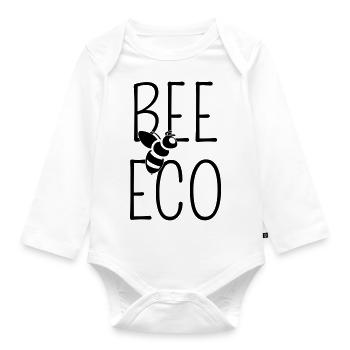 Bee eco 💚 Ecology - Bee - Ecological - Organic Longsleeve Baby Bodysuit - white - Front