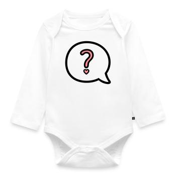 Boule de dialogue avec point d'interrogation et coeur - Body Bébé bio manches longues - blanc - Devant