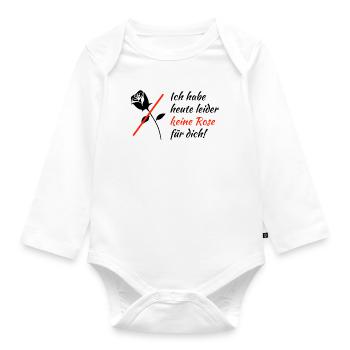 Keine Rose für dich! | Lustiges Bachelor Geschenk - Baby Bio-Langarm-Body - Weiß - Vorne