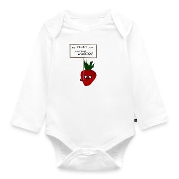 Végétaliens protestants aux fraises - Body Bébé bio manches longues - blanc - Devant