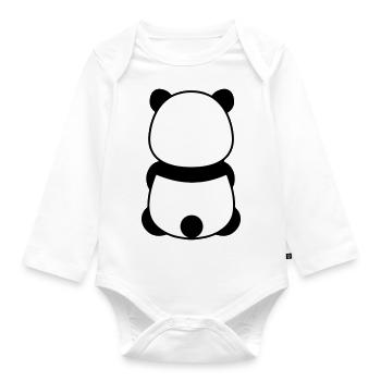 Panda - Body Bébé bio manches longues - blanc - Devant