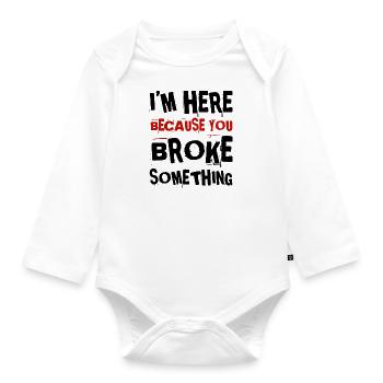 Lustige Sprüche Shirt für Installateure - Baby Bio-Langarm-Body - Weiß - Vorne