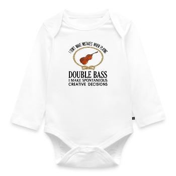 Kontrabass - Baby Bio-Langarm-Body - Weiß - Vorne