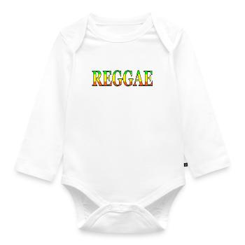 REGGAE music music style reggae music rastafari - Organic Longsleeve Baby Bodysuit - white - Front