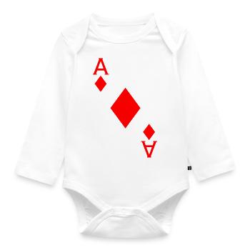 Check Ace Card Game Poker Mardi Gras Costume - Organic Longsleeve Baby Bodysuit - white - Front