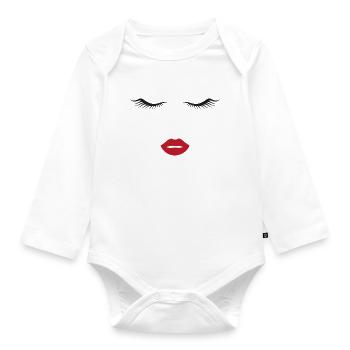 Make up Kosmetikerin Gesicht Geschenk Schminke - Baby Bio-Langarm-Body - Weiß - Vorne