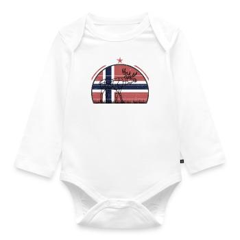 Hütte in Norwegen - Baby Bio-Langarm-Body - Weiß - Vorne