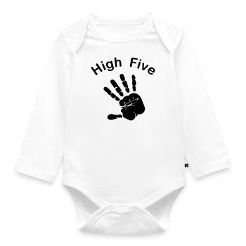 High Five - Baby Bio-Langarm-Body - Weiß - Vorne