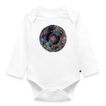 colored vinyl - Organic Longsleeve Baby Bodysuit - white - Front