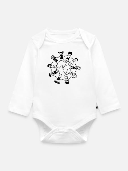 Friede - Baby Bio-Langarm-Body - Weiß