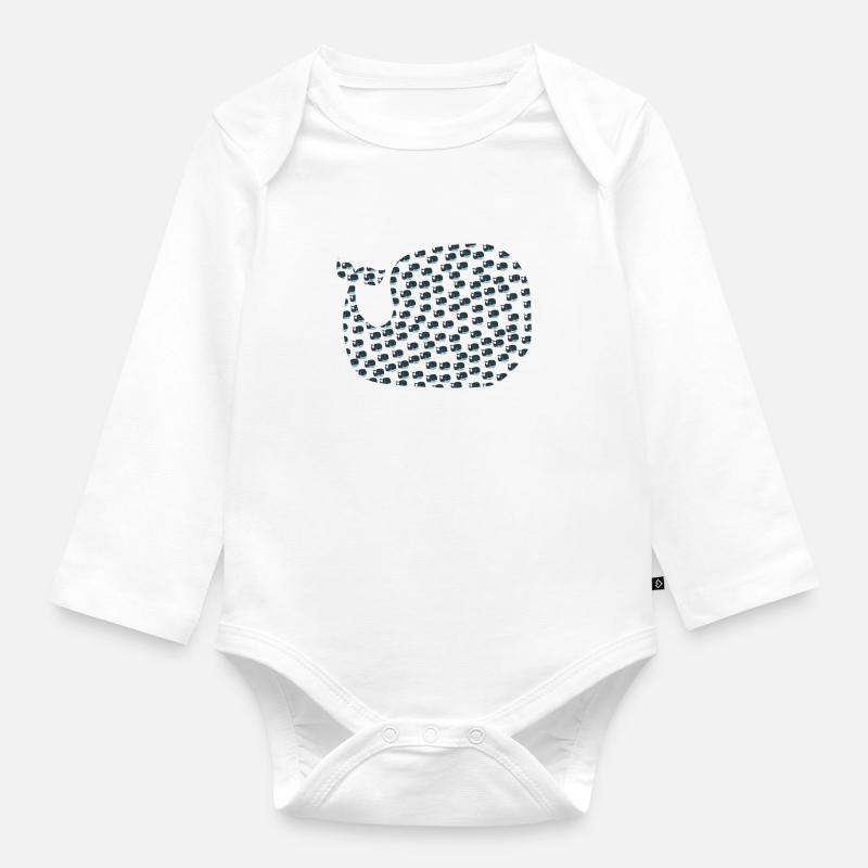 Petites baleines - Body Bébé bio manches longues - blanc
