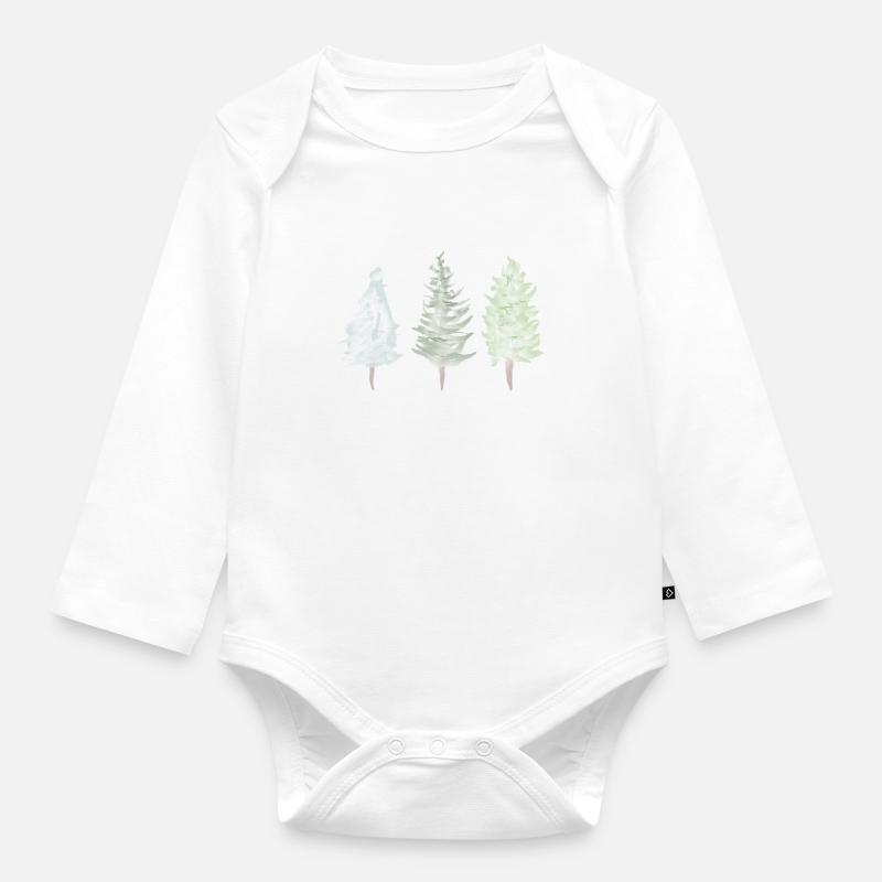 Forêt - Body Bébé bio manches longues - blanc