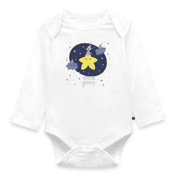 Gute Nacht / Stern - Baby Bio-Langarm-Body - Weiß - Vorne
