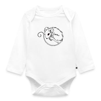 Small rat - Organic Longsleeve Baby Bodysuit - white - Front